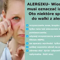 Dziewczyna z zaczerwienionym okiem, cierpiąca na alergię. Wiosną kwiecień pyli, ale można walczyć z alergią.